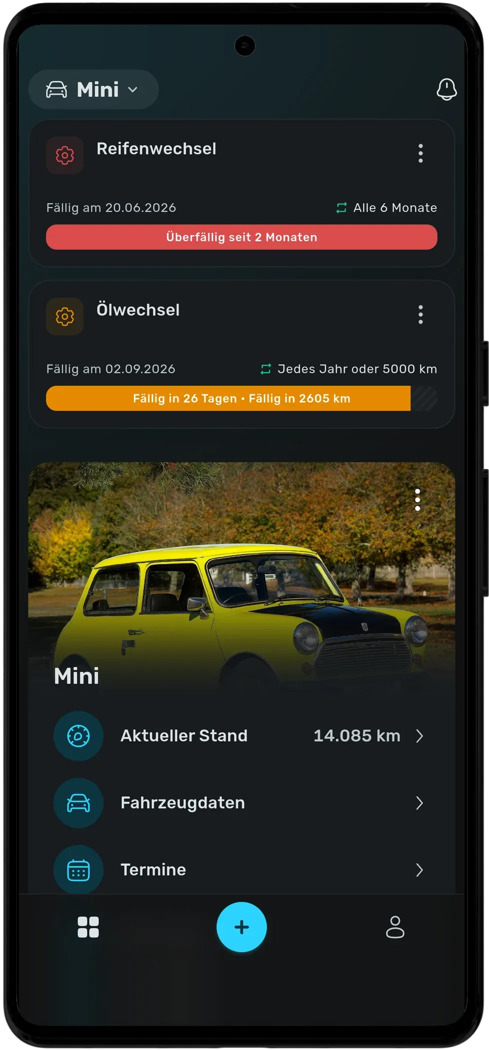 Wartello App – Fahrzeugübersicht